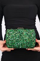 LuviShoes SEOUL Green Pebble Stone Women's Evening Bag