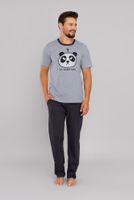 Men's pyjamas Jugo, short sleeves, long legs - melange/graphite