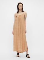 Orange patterned loose maxi dress with slits. OBJECT Rafia - Ladies
