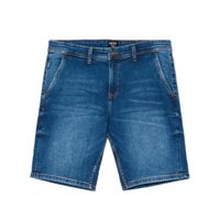 Cropp - Denim kratke hlače z učinkom pranja - mornarsko modra
