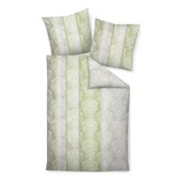 Janine POSTEĽNÁ BIELIZEŇ, biber, zelená, biela, 155/220 cm