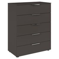 Rauch Möbel KOMODA, grafitová, chrómová, 80/100/42 cm