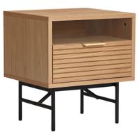 Boxxx NOČNÝ STOLÍK, dub, čierna, farba duba, 45/50/40 cm