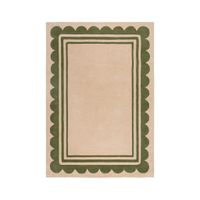 Flair Rugs RUČNE TKANÝ KOBEREC, 160/230 cm zelená, béžová