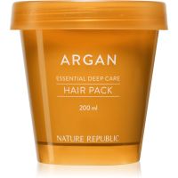 NATURE REPUBLIC Argan Essential Deep Care Hair Pack vlažilna in hranilna maska za poškodovane lase 200 ml