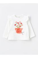 LC Waikiki LCW baby Crew Neck Long Sleeve Floral Baby Girl T-Shirt