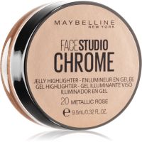 Maybelline Face Studio Chrome Jelly Highlighter гелов озарител цвят 20 Metallic Rose 9.5 мл.