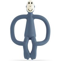 Matchstick Monkey Teething Toy and Gel Applicator Beißring mit 2 in 1 Bürste Airforce Blue 1 St.