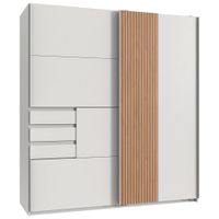 MID.YOU SKŘÍŇ S POSUVNÝMI DVEŘMI, bílá, dub artisan, 180/198/65 cm