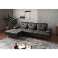 Sit & More ROHOVÁ SEDAČKA, textil, koža, antracitová