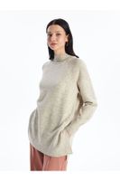 LC Waikiki Stand Collar Plain Oversize Women's Knitwear Tunic