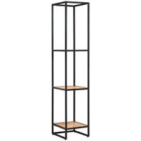 MID.YOU REGÁL, čierna, medová, železo, akácia, 37/184/42 cm
