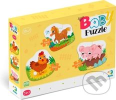 Baby puzzle Zvířátka z farmy 3v1 ((2,3,4 dílků)) - puzzle z kategorie Maxi dílky