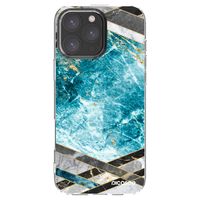 Silikónový prehľadný obal pre Apple iPhone 16 Pro Max - Blue geometry