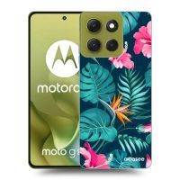 Silikónový čierny obal pre Motorola Moto G86 5G - Pink Monstera