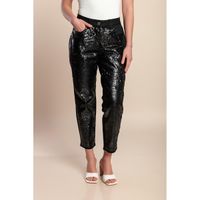 Plus Size 7/8 Hose Mit Pailletten, Schwarz