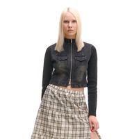 Cropp - Denim jakna - črna