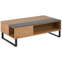 Livetastic KONFERENČNÝ STOLÍK, čierna, farba duba, kompozitné drevo, sklo, kov, 110/60/35 cm