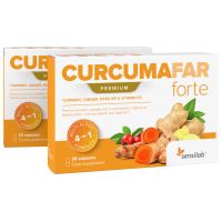 CurcumaFar FORTE 2er Pack - Premium Kurkuma-Kapseln. 100% reines Kurkuma-Extrakt Curcugreen®, Ingwer & schwarzem Pfeffer. 2x30 Kapseln | Sensilab