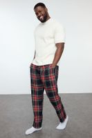 Trendyol Men's Black Plaid Regular Fit Woven Plus Size Pajama Bottoms