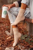 Milena Skarpetki Damskie Wełniane Beżowe