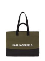 Karl Lagerfeld Shopper torba 'ESSENTIAL'  maslinasta / crna / bijela