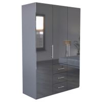 Carryhome ŠATNÍ SKŘÍŇ, antracitová, vysoce lesklá antracitová, 147/219/59 cm