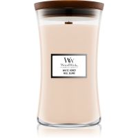 Woodwick White Honey Miel Blanc ароматна свещ  с дървен фитил 609.5 гр.