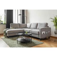 ROHOVÁ SEDAČKA, textil, šedá