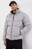 Trendyol Gray Oversize Ribstop Puffer Jacket