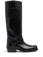 40mm Rockstud Leather Biker Boots
