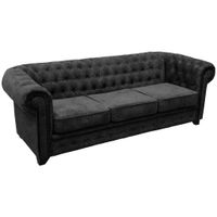 Livetastic SEDAČKA CHESTERFIELD, drevo, textil, kompozitné drevo, antracitová