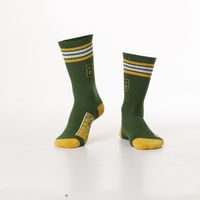 Men's green sports socks with inscription