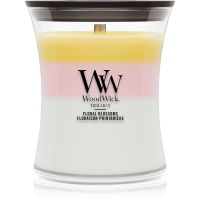 Woodwick Trilogy Floral Blossoms dišeča sveča z lesenim stenjem 275 g
