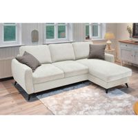 Livetastic ROZKLADACIA ROHOVÁ SEDAČKA, kov, textil, kompozitné drevo, krémová