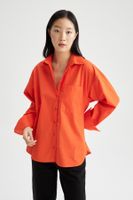 DEFACTO Oversize Fit Poplin Shirt with Pockets 100% Cotton Tunic