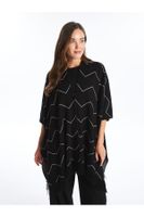 LC Waikiki Shawl Collar Patterned Oversize Women's Knitwear Poncho