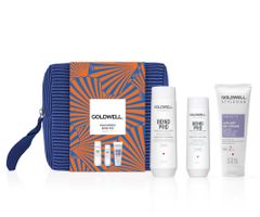 Cestovná sada na posilnenie krehkých vlasov Goldwell Dualsenses Bond Pro Travel Set + kozmetická taštička zadarmo + darček zadarmo