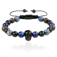 Sam's Artisans Korálkový náramek Black Iron Skull INRM230