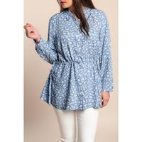 Viskosebluse Plus Size, Blau