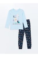 LC Waikiki Crew Neck Elsa Printed Girl's Pajama Set