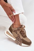 Bőr Női Sneakers Platformon Ocelot Mintával Artiker