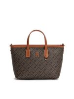 TOMMY HILFIGER Ručna torbica  bež / smeđa / crna