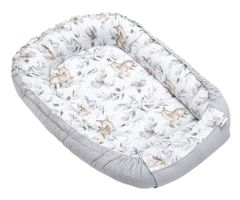 Medi Partners Baby cocoon/nest – Waffle – Deer in leaves + gray Waffle