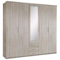 MID.YOU ŠATNÍ SKŘÍŇ SE ZRCADLEM, barvy dubu, 225/210/58 cm