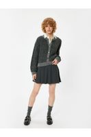 Koton Hair Knit Textured Buttoned Long Sleeve Knitwear Cardigan