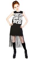 Damen Kleid DISTURBIA - Acid Fringe - Black S