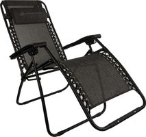 Folding camping chair-lounger ALPINE PRO SITE dk.true gray