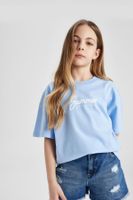 DEFACTO Girl Oversize Fit Back Printed Short Sleeve T-Shirt