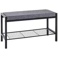 LAVICA NA TOPÁNKY, sivá, čierna, 80/48/32 cm